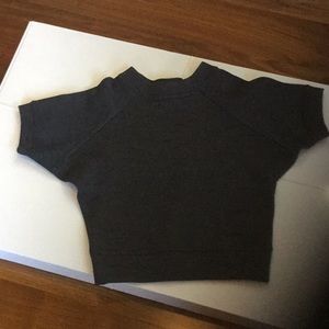 Dark Gray Short-Sleeved Sweatshirt